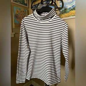 Talbots Petite Small striped soft turtleneck